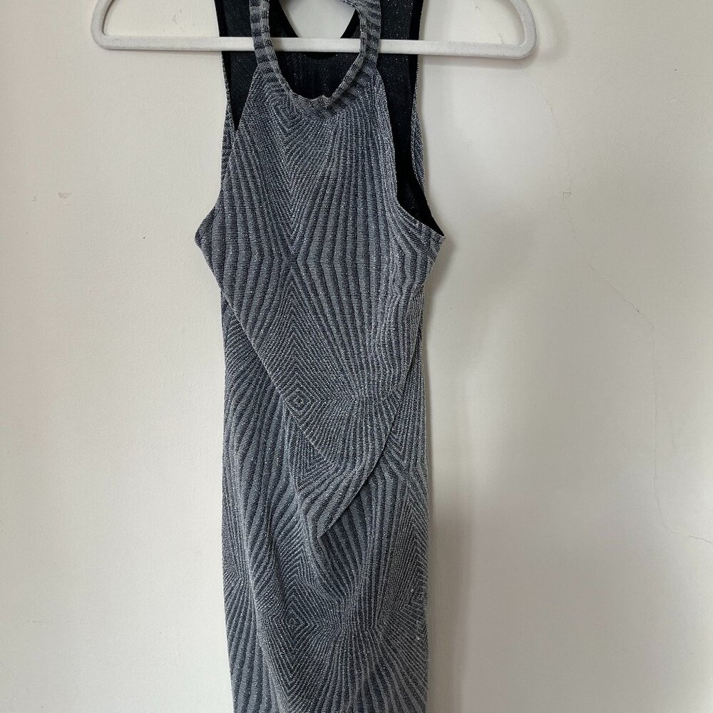 Silver mini cocktail dress